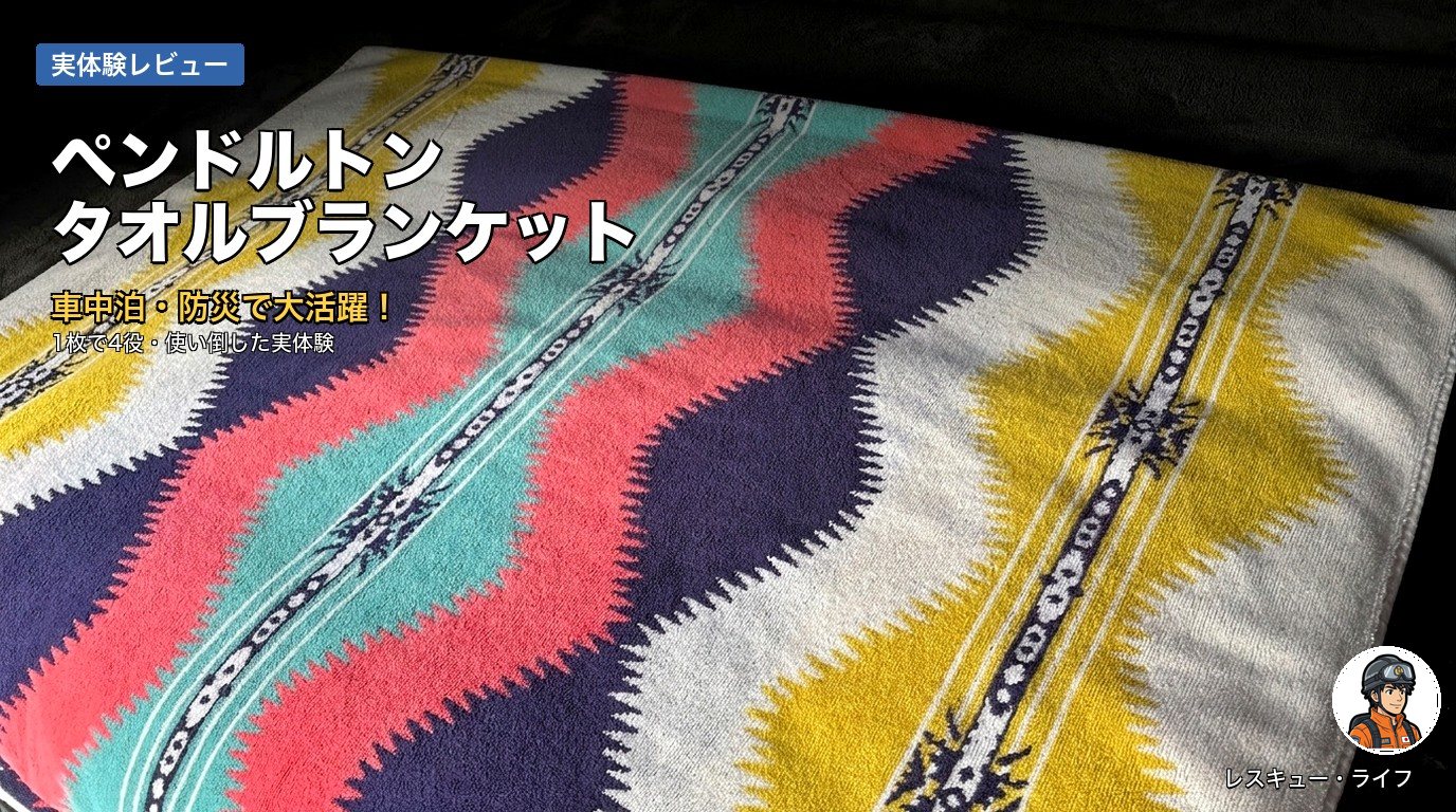 ペンドルトン タオルブランケットを車で使うレビュー｜車中泊・防災